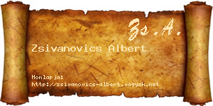 Zsivanovics Albert névjegykártya